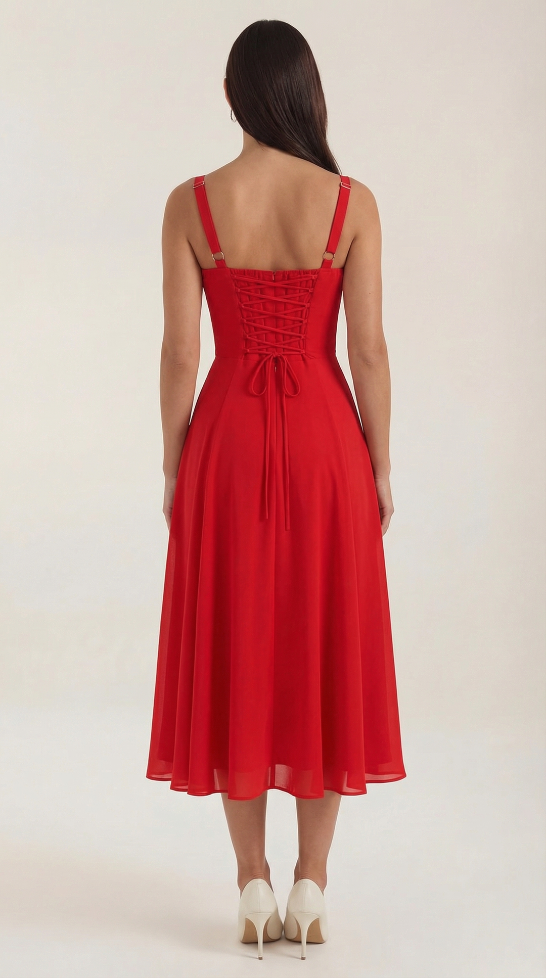 Elvira | Vestido midi con cordones