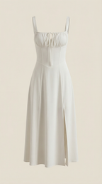 Elvira | Vestido midi con cordones