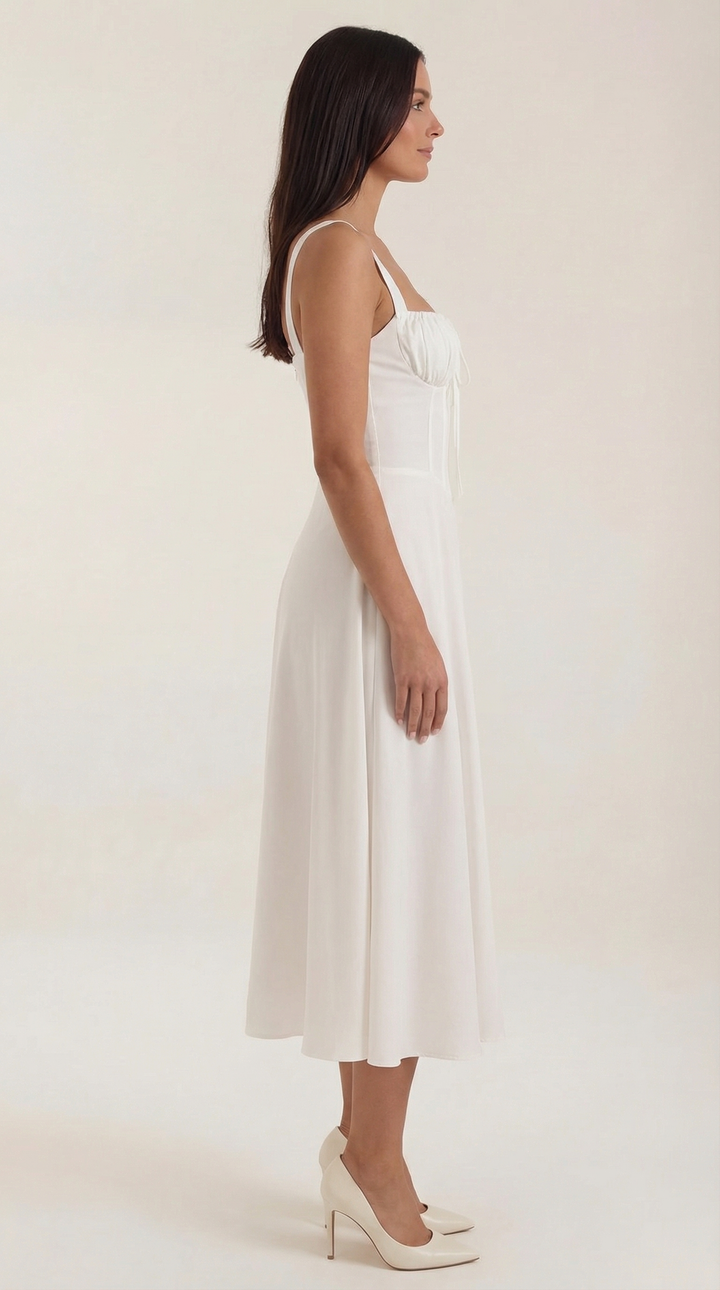 Elvira | Vestido midi con cordones