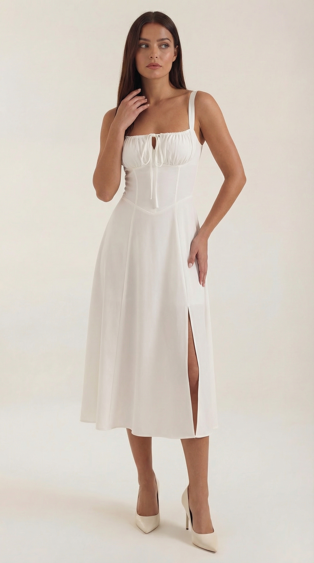 Elvira | Vestido midi con cordones