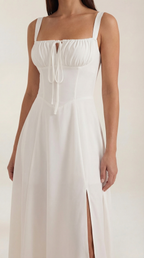 Elvira | Vestido midi con cordones