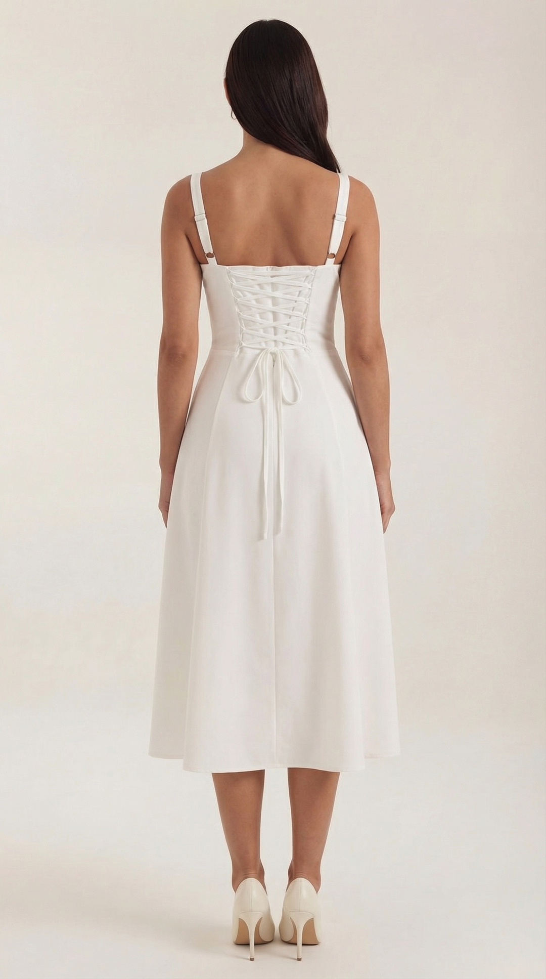 Elvira | Vestido midi con cordones