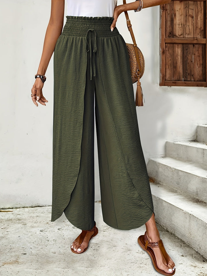 Rocío - Pantalón de verano ligero - Verde oscuro