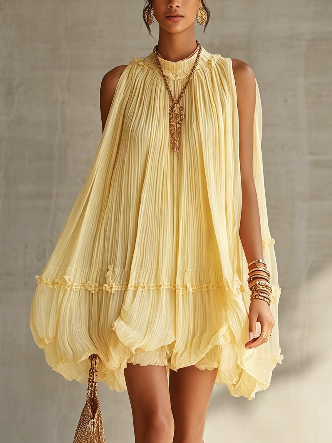 Amaia | Vestido mini de gasa — vista frontal