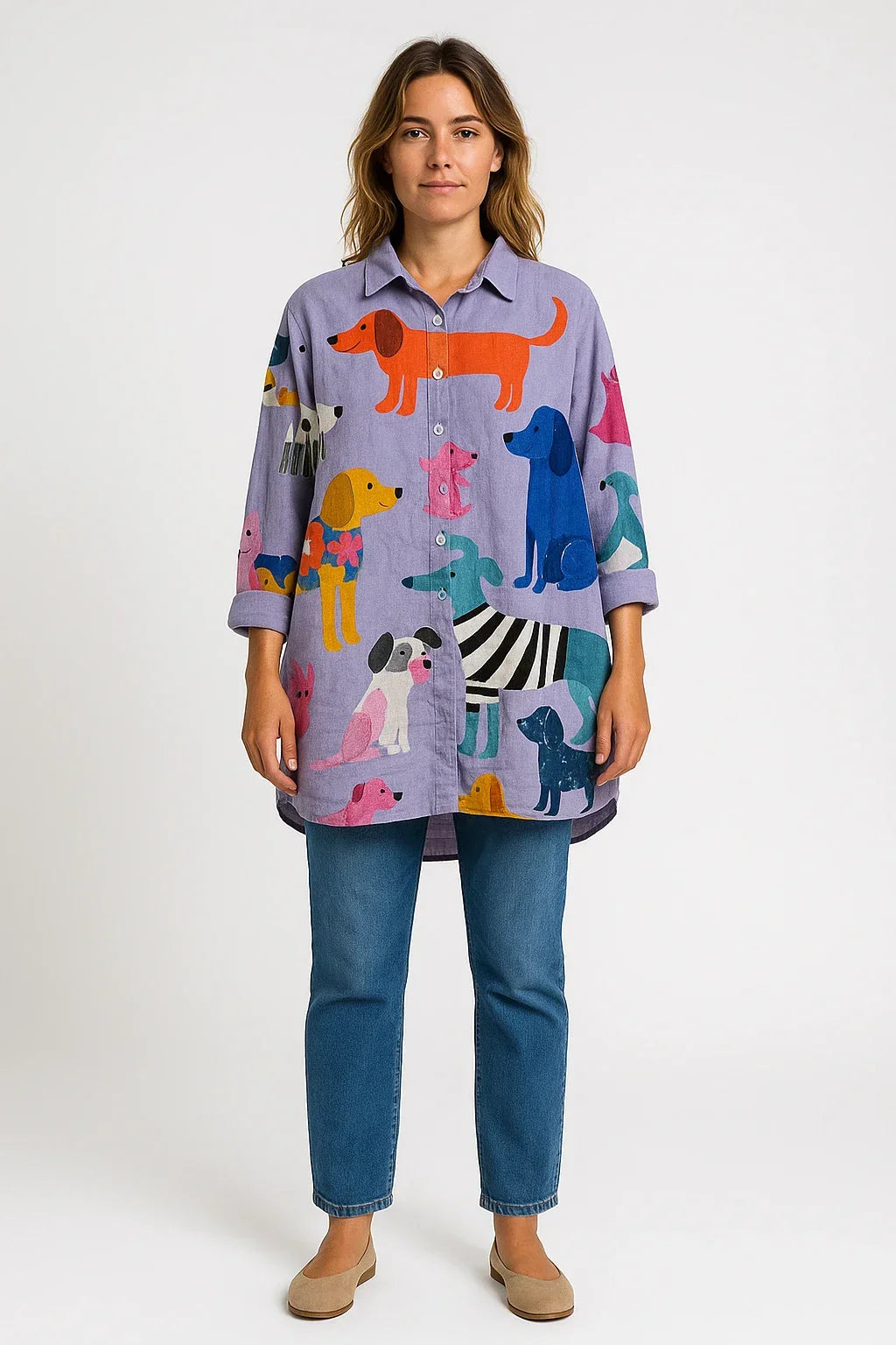 Noa | Blusa larga con estampado de perritos