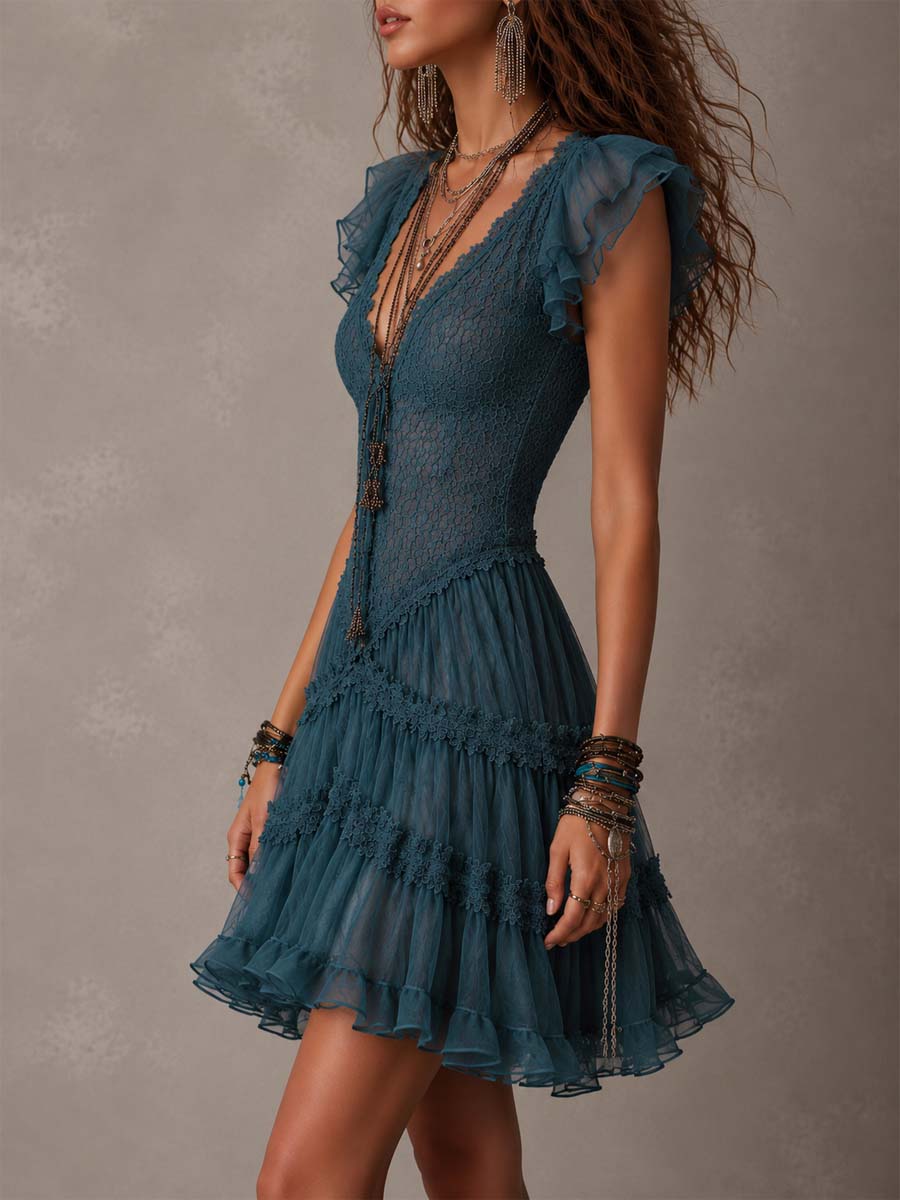 Rosario | Vestido mini retro — vista lateral
