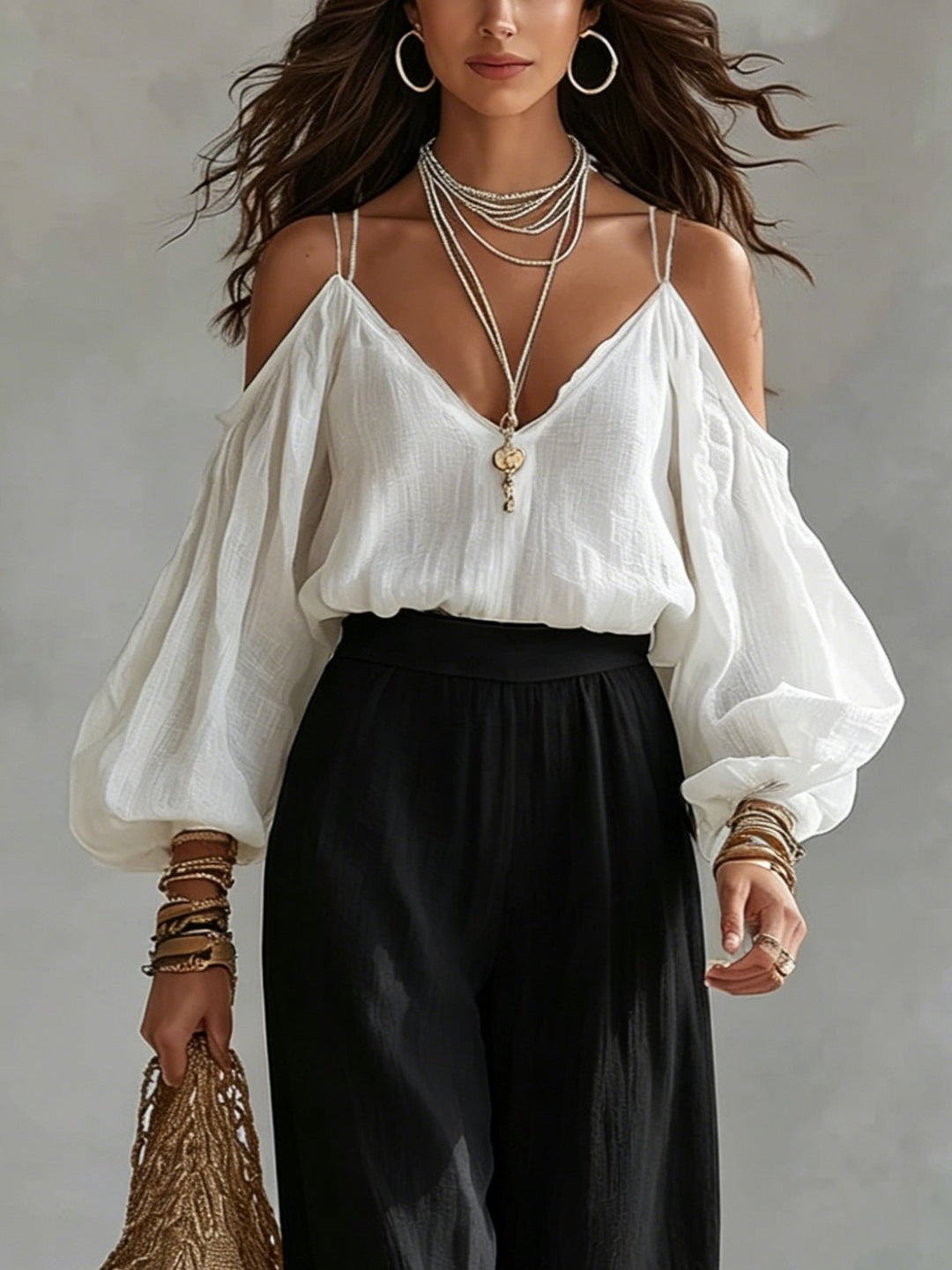 Gabriela - Conjunto blanco y negro - detalle