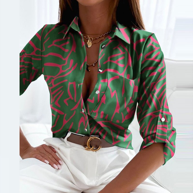 Xenia | Blusa chic con cuello camisero