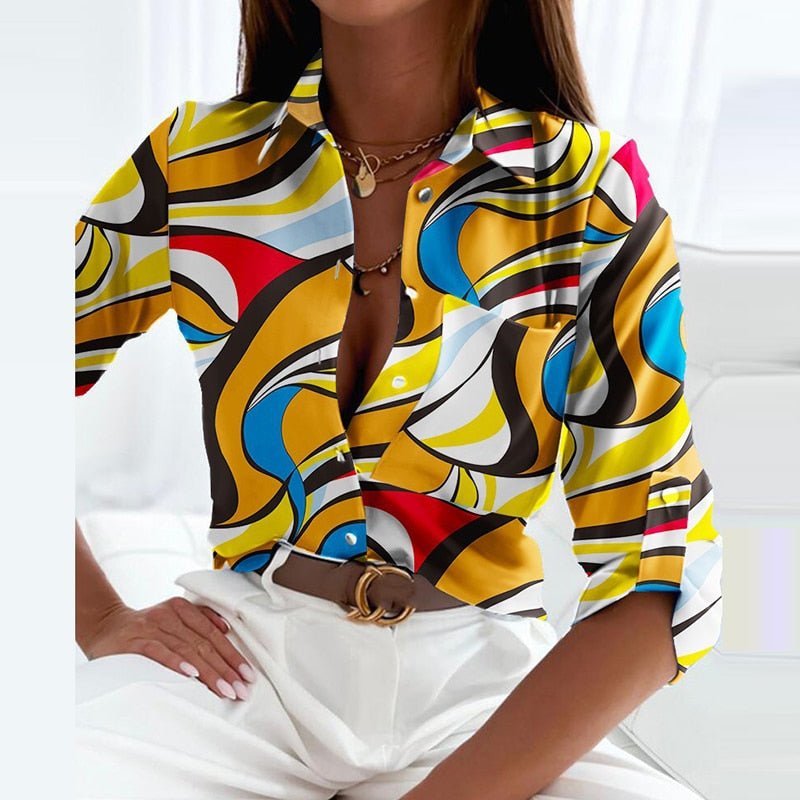 Xenia | Blusa chic con cuello camisero