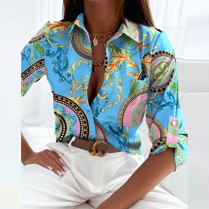 Xenia | Blusa chic con cuello camisero