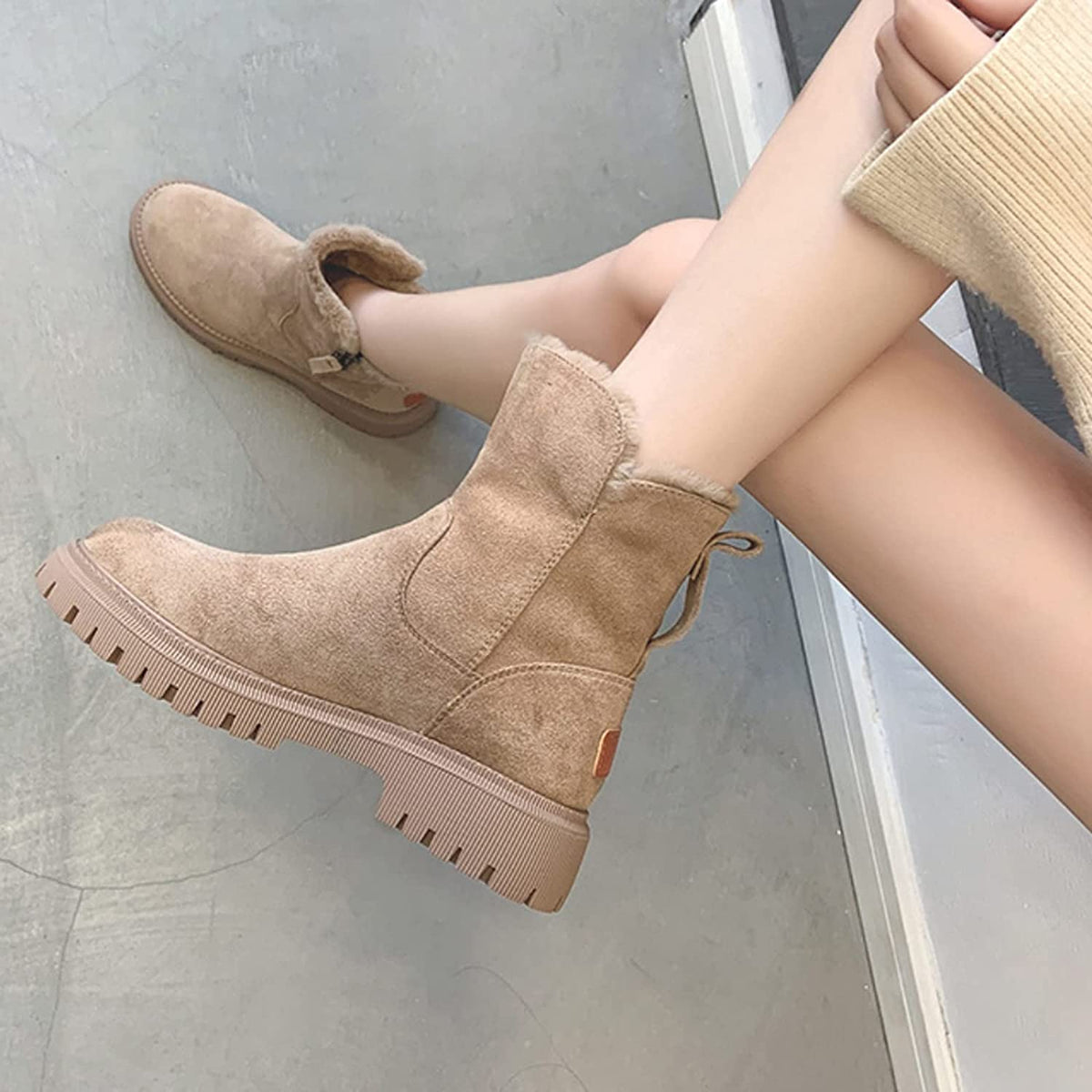 Lucila | Botas efecto ante con forro polar