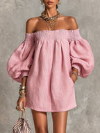 Noelia | Vestido mini de hombros descubiertos — vista frontal