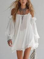 Alba | Vestido mini boho — vista frontal