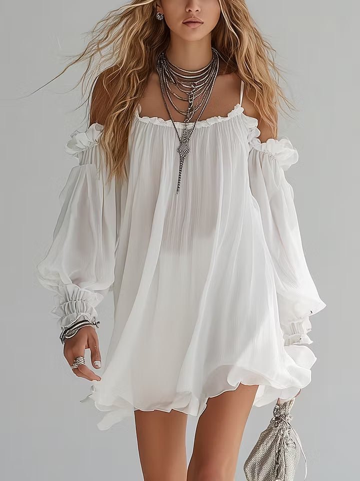 Alba | Vestido mini boho — vista frontal