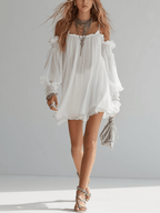 Alba | Vestido mini boho — detalle