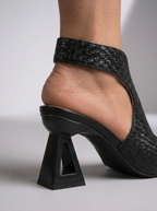 Aura | Tacones trenzados con tacón de bloque
